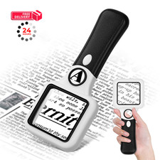 Compact Magnifying Glass with Lights,45X 10X 1 Pack Black Handle white Frame