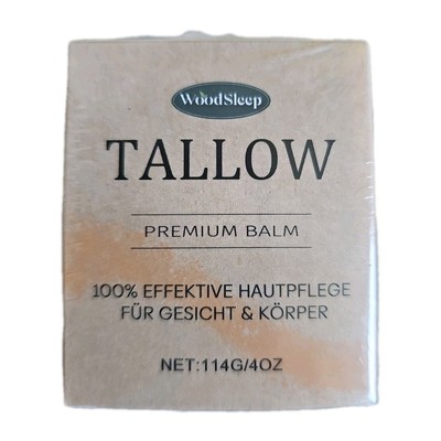 Woodsleep Tallow Premium Balm, Easy to Use 4oz - New 