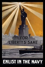 For Libertys Sake, Enlist in the Navy Smith & Porter Press Poster Print