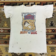 Vintage 1970s Planters Peanuts Nutty But Nice Cotton Tshirt Sz L - Thrashed