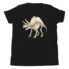 Triceratops Skeleton Dinosaur Paleontologist Fossil Lover Youth T-Shirt