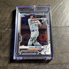 ADINSO REYES SIGNED IP 2021 1ST BOWMAN CHROME PROSPECTS BCP-21 ROOKIE AUTO RC
