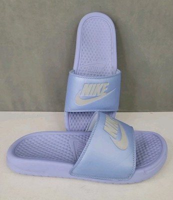 Women s Nike Benassi JDI Slide Slip-On Sandal 343881-407 Aluminum Blue Size 7