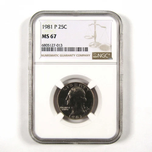 1981 P Washington Quarter MS 67 NGC Clad 25c Uncirculated SKU:I9543