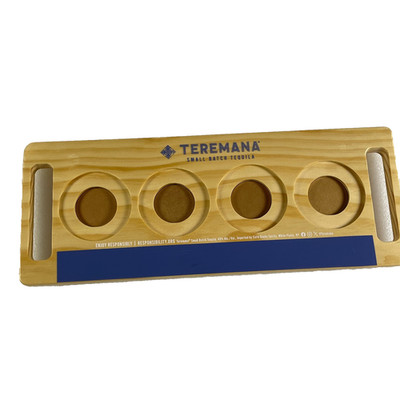 New Teremana Tequila Flight Board with Chalkboard Inset finished wood