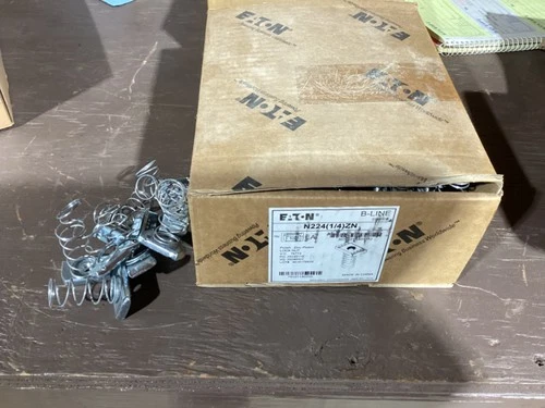 *QTY 100* EATON B-LINE N224 1/4" Zinc Plated Channel Spring Lock Nut