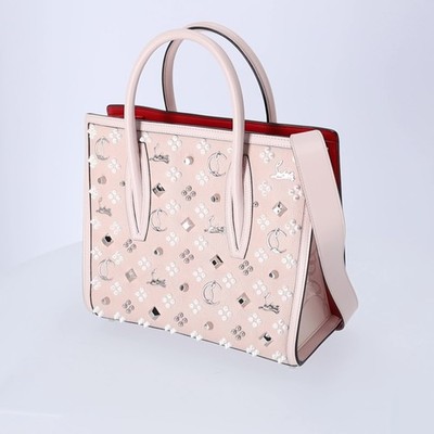 Christian Louboutin Paloma Studded Medium Tote Light Pink Leather