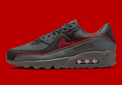 Nike Air Max 90 PRM Iron Grey University Red Running Shoes HV4517-001 Men Sizes