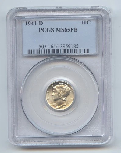 1941-D Mercury Dime, PCGS MS-65 FB, Full Split Bands