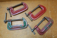 4 VINTAGE JUDD STEEL C-CLAMPS: 2". MADE IN USA