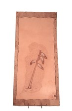 Hand Carved in Leather  Intricate Detailed Design of a Stick with Four Feathers