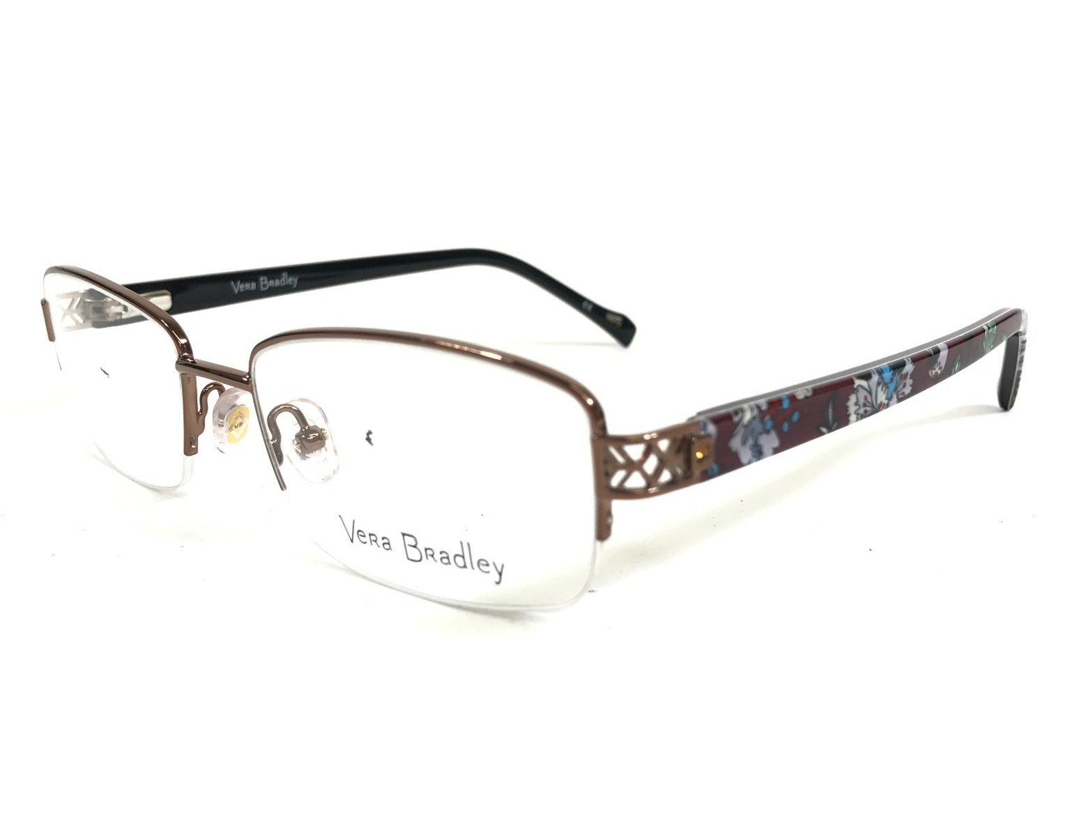 Vera Bradley Eyeglasses Frames Diane Bordeaux Blooms BDB Gold Brown 53-18-135 10990₽