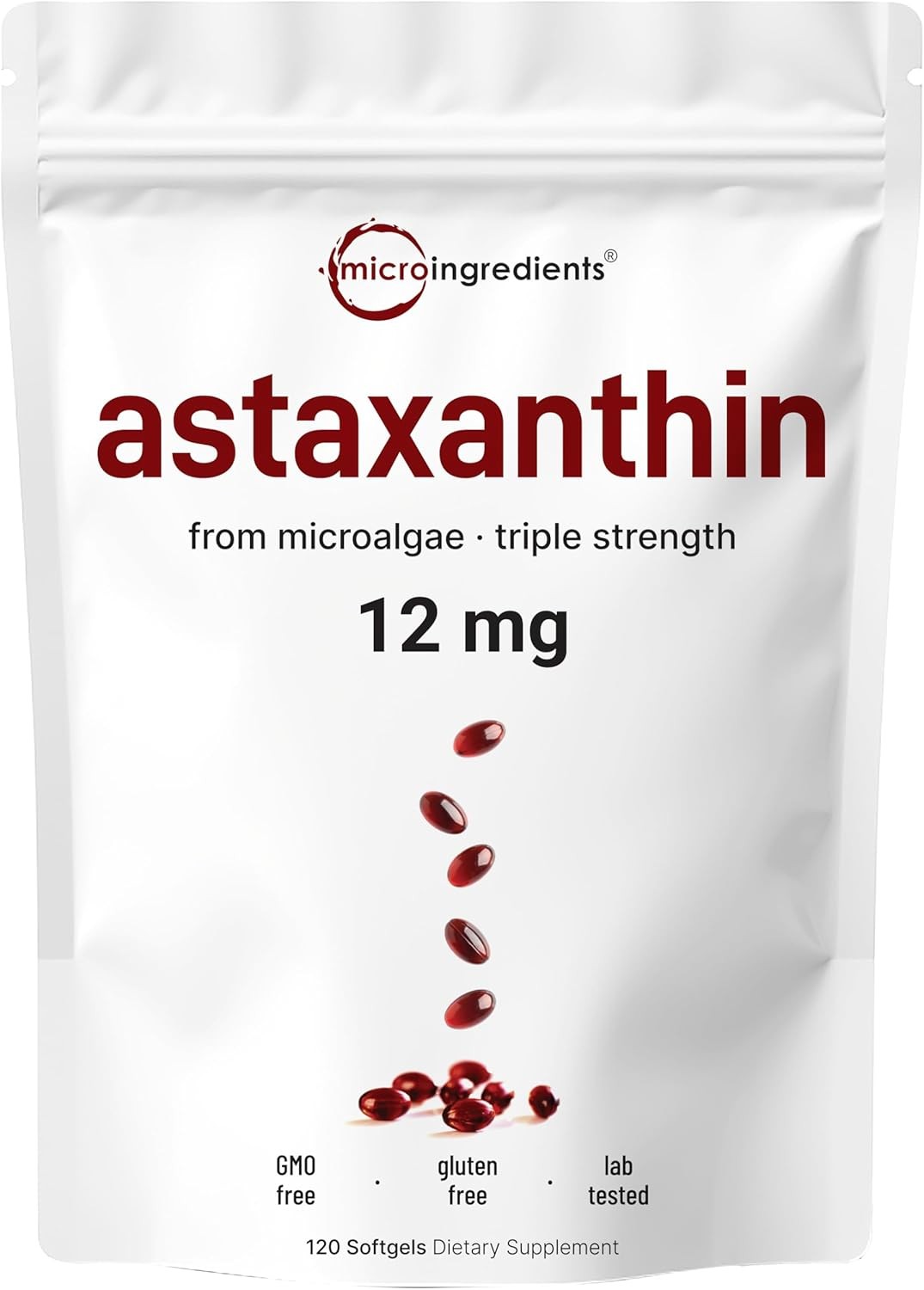 Astaxanthin 120 Softgels 12mg - Supports Eye Health and Joint Health