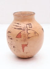 Antique Hopi Pottery Vase Polychrome Pot Jug Native American 4" Vintage