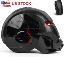 Full Black Iron Man 1:1 MK5 Jarvis Deformable Voice Control Wearable Helmet Mask
