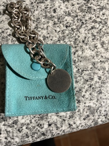 Return To Tiffany & Co Round Disc Tag Bracelet 19cm 7.5” Genuine Sterling Silver - Picture 4 of 10