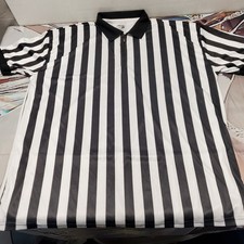 Murray Mens Size 2XL XXL Striped Sports Referee Umpire Uniform Shirt Polyester