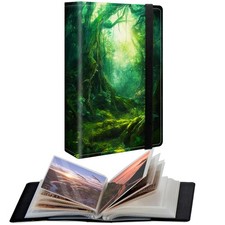 CGFGHHUY Small Photo Album 4x6 Inch PU Leather - Green Forests 4x6 Photo Albums