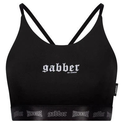 100% HARDCORE  Damen Sport Top "Gabber" | Black | Schwarz Sporttop Frauen - Bild 1 von 2