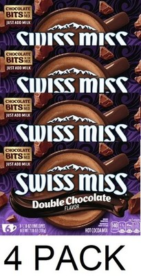 Swiss Miss Double Chocolate Hot Cocoa Mix (6) 1.18 oz Packets in Box - 4 PACK