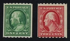 CKStamps: US Stamps Collection Scott#390 391 1c 2c Mint NH OG 21mm
