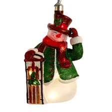 Illuminated Gems USB LED Lighted Snowman with Sled Ornament USB0507
