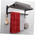 Towel Rack for Bathroom, Foldable Towel Holder with Double Towel 16 In Black