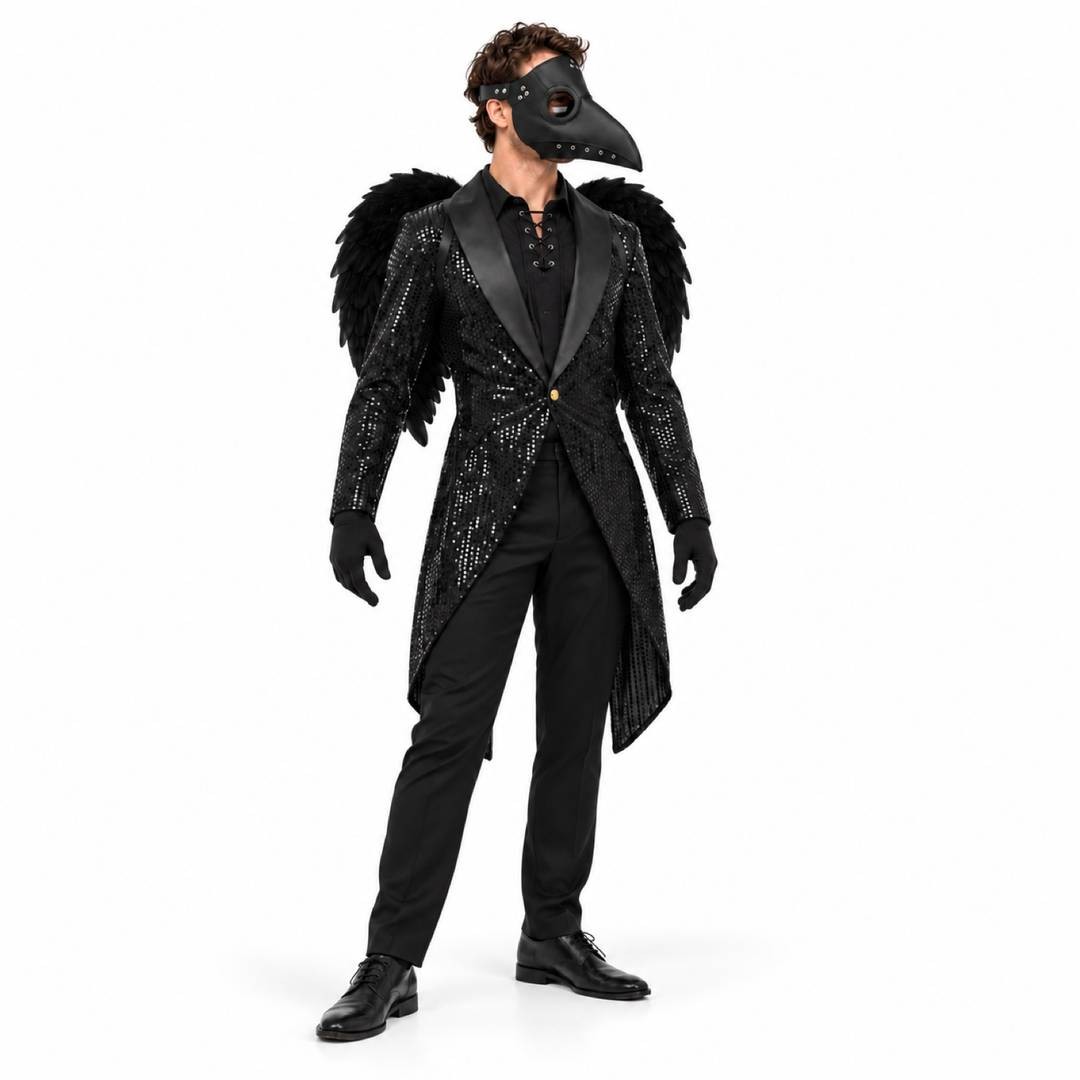Mecánico Cuervo Peste Doctor Gótico Halloween Vestido Elegante Conjunto de Disfraz
