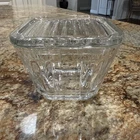 Anchor Hocking 1932 Vintage Design Ribbed 4.5 "Square Refrigerator Dish With Lid