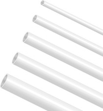 25 Pcs ABS Plastic Round Tubes 5 Sizes 2mm, 3mm, 4mm, 5mm, 6mm, White 