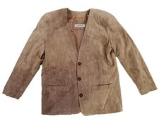 Evan Davies Coat Jacket Outshell 100 Silky Pio Suede Brown Size 8