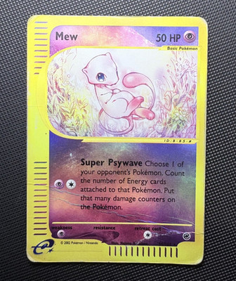 Pokemon Mew 55/165 Reverse Holo Expedition (beschädigt) - Vintage 2002
