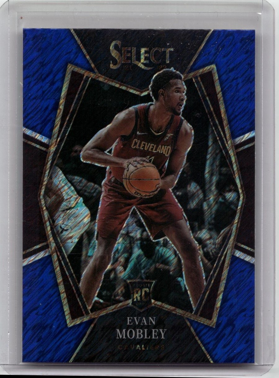 2021-22 Panini Select #110 Evan Mobley Blue Shimmer Prizms