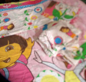 Vintage 2009 Dora The Explorer Twin Sheet PILLOWCASE Nick Jr COMFORTER 4 PIECE
