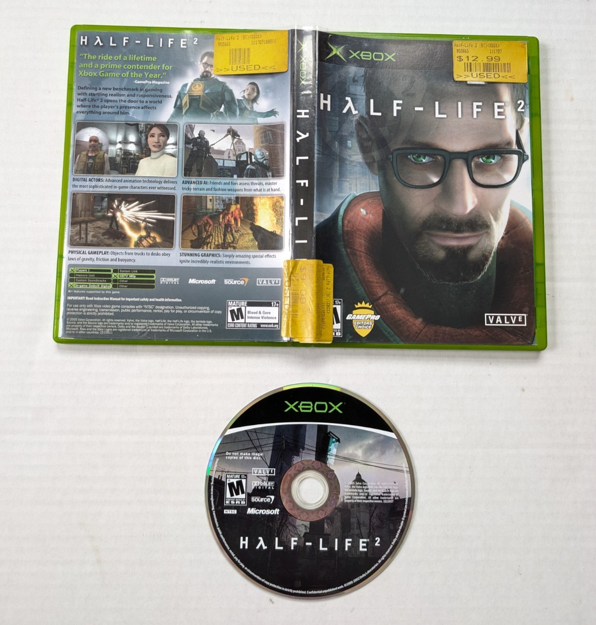 Half-Life 2 NO MANUAL Microsoft Xbox 2005 Tested Working Valve