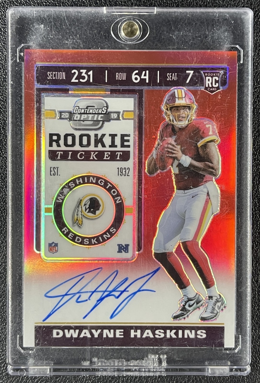 Dwayne Haskins Panini Contenders Optic #116 Autograph Red