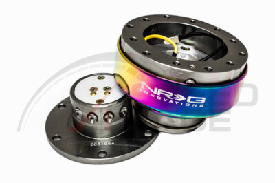 NRG STEERING WHEEL GEN 2.0 QUICK RELEASE GUNMETAL BODY NEO CHROME RING 200GM-MC