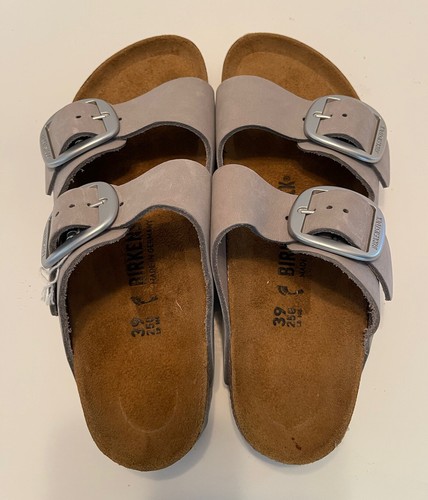 NWOT BIRKENSTOCK ARIZONA BIG BUCKLE SLIDE SANDAL WOMENS DOVE GRAY SZ 8-8.5US/ 39 - 第 6/12 張圖片