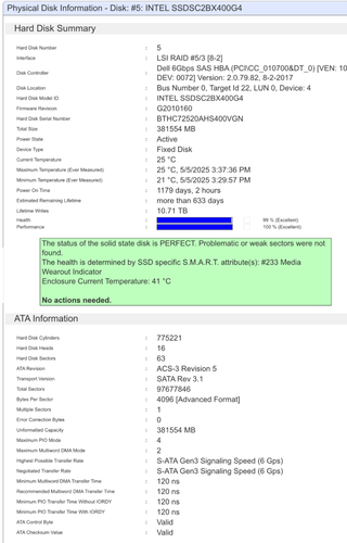 QTY 6 99% Health Intel SSD DC S3610 Series SSDSC2BX400G4 400GB 2.5" SATA 6Gbps - Photo 3/5