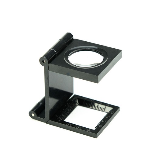 8X Folding Linen Tester Cloth Thread Counter Magnifying Glass with 1.5cm Scale - Picture 2 of 10