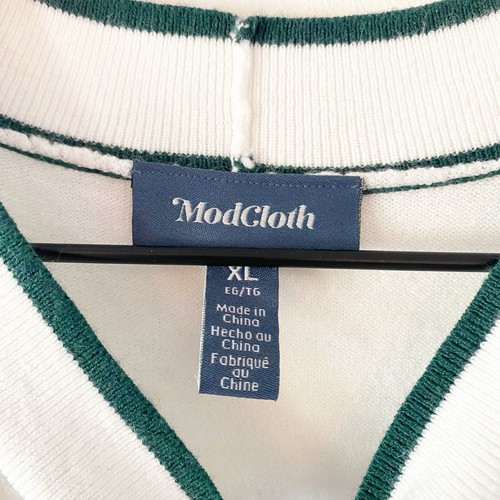 MODCLOTH Women’s Bow Thyself Ivory Tie Neck Knit Top NWT Sz XL - Picture 8 of 11