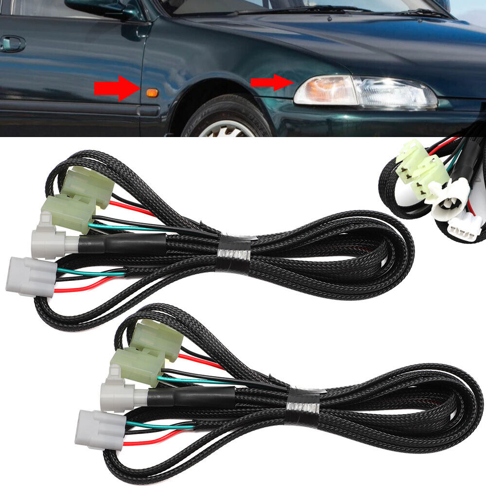 Pair JDM Side Marker City Light Wire Harness For Honda Civic Pair JDM Side Marker City Light Wire Harness For Honda Civic