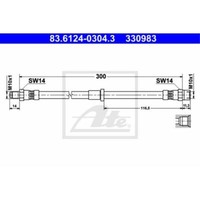 ATE Bremsschlauch Bremsleitung Vorne FüR Volvo V70 II S60 I 83.6124-0304.3