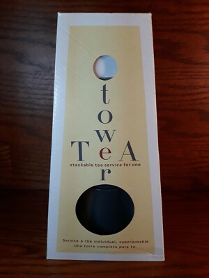 Yedi Houseware Coffee & Tea Tower Set For 1 Dark Grey/Yellow lids (New in Box)