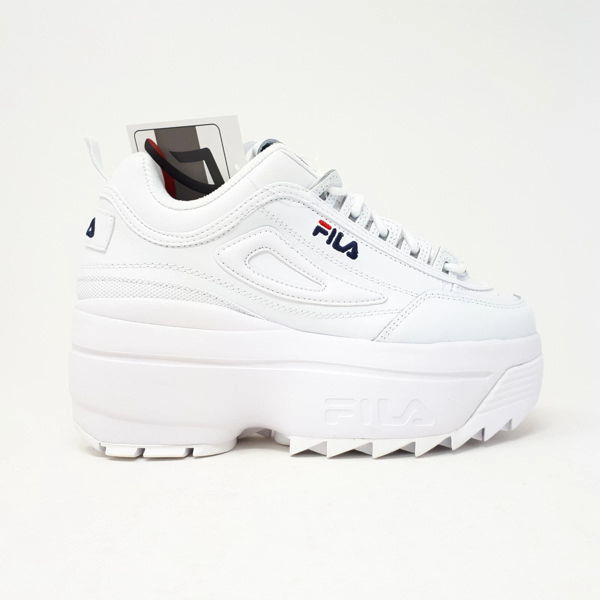 NEW FILA Disruptor II 2 Wedge Women's Platform Shoe Sneaker Chunky Retro  White