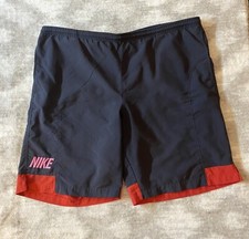 Vintage Y2K Nike Shorts Mens Large Swim Trunks Mesh Netted Spellout Embroidered