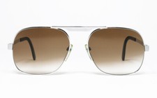 NOS VINTAGE SUNGLASSES SILHOUETTE 316 CHROME SATIN SILVER GRADIENT BROWN AVIATOR