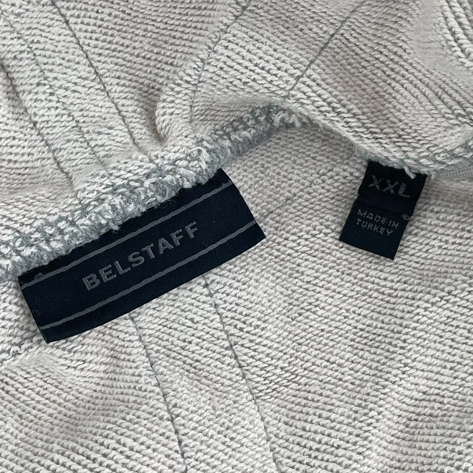 Belstaff England Motociclista Sudadera con Capucha Hombres 2XL Gris Terry Francés Bolsillos con Cremallera Completa Foto 2 de 4