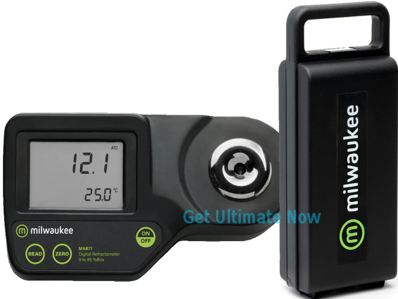 Milwaukee MA871 Digital Brix Refractometer with Hard Carrying Case for Refractom