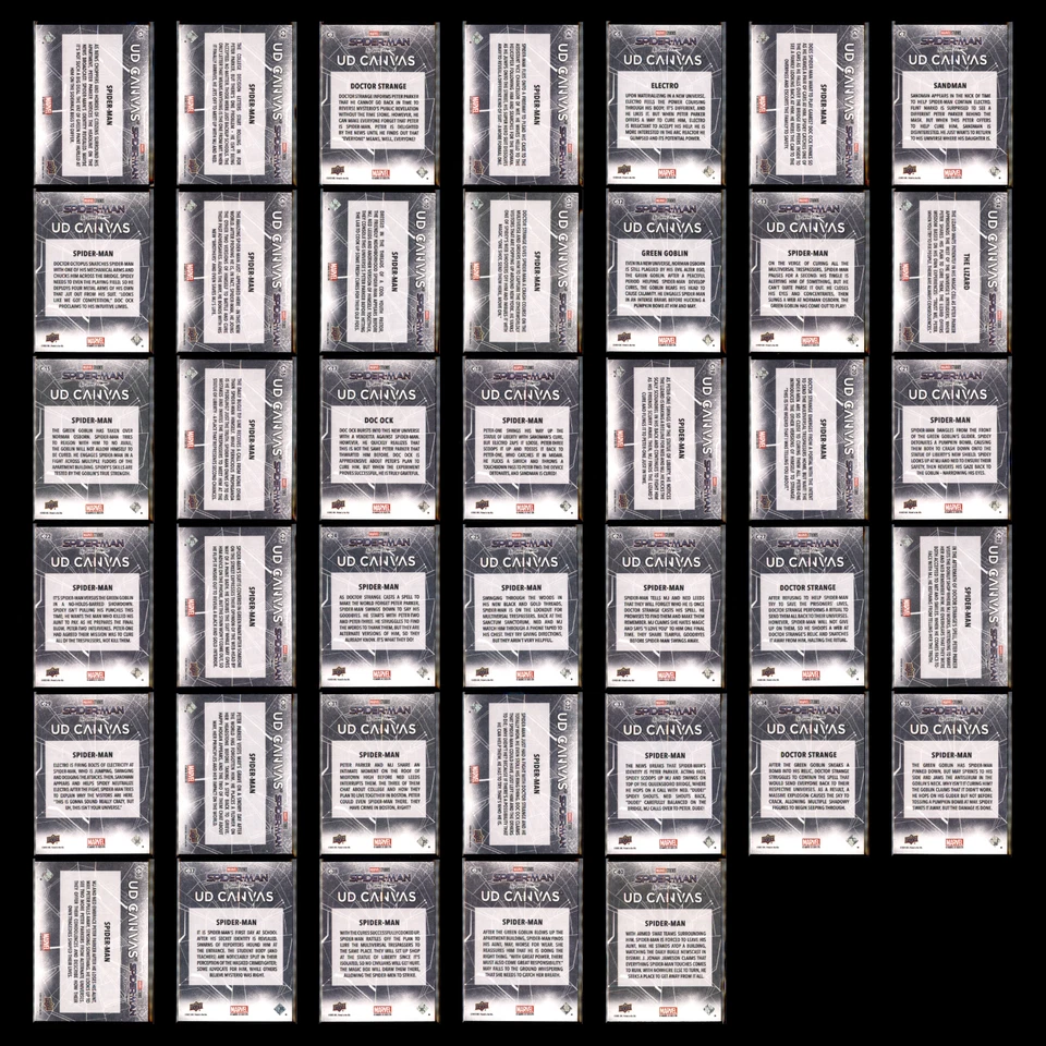 2023 Spider-Man No Way Home Complete Set 40 UD Canvas Marvel Cards All 3 Tiers - Image 2 of 4